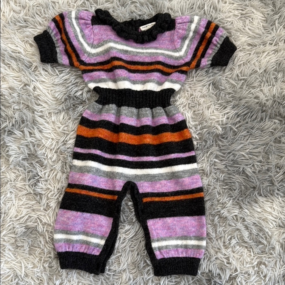 Striped Knit Baby Jumpsuit